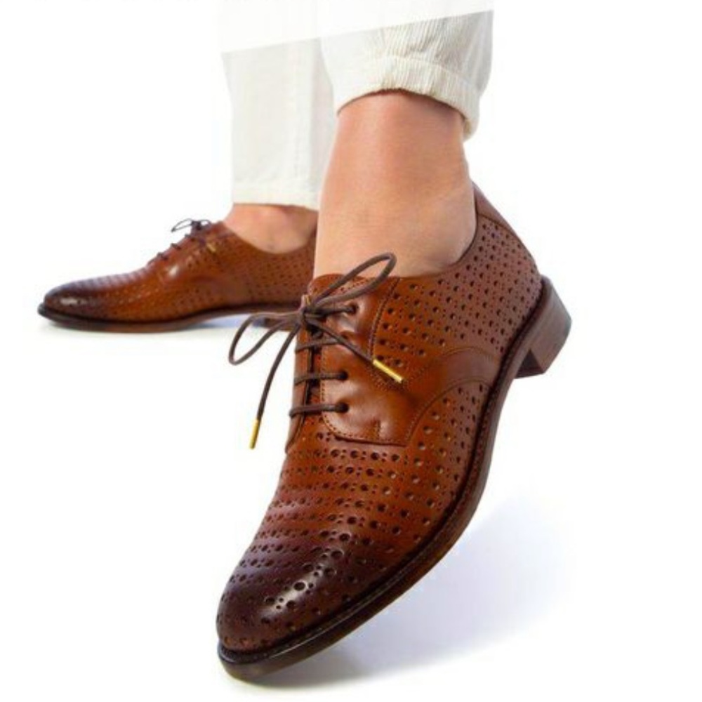 The Office of Angela Scott Oxfords Brown Leather 36.5 EUC Ms Gabrielle